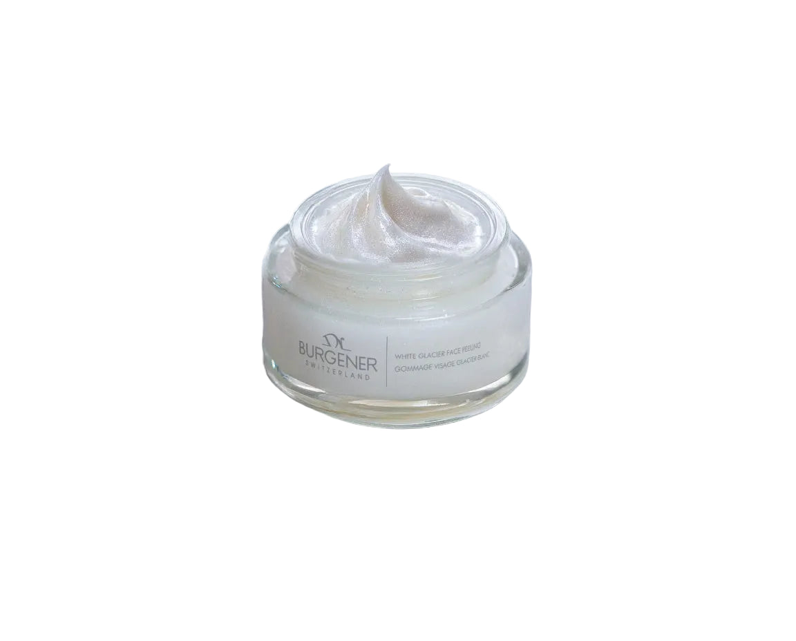 White Glacier Dr Burgener Switzerland cream in a jar