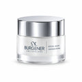 Skincare jar of Royal Mask with Dr  Burgener Switzerland logo on a reflective surface