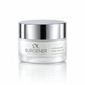 Dr Burgener Switzerland Skincare jar with silver lid on a reflective gray background