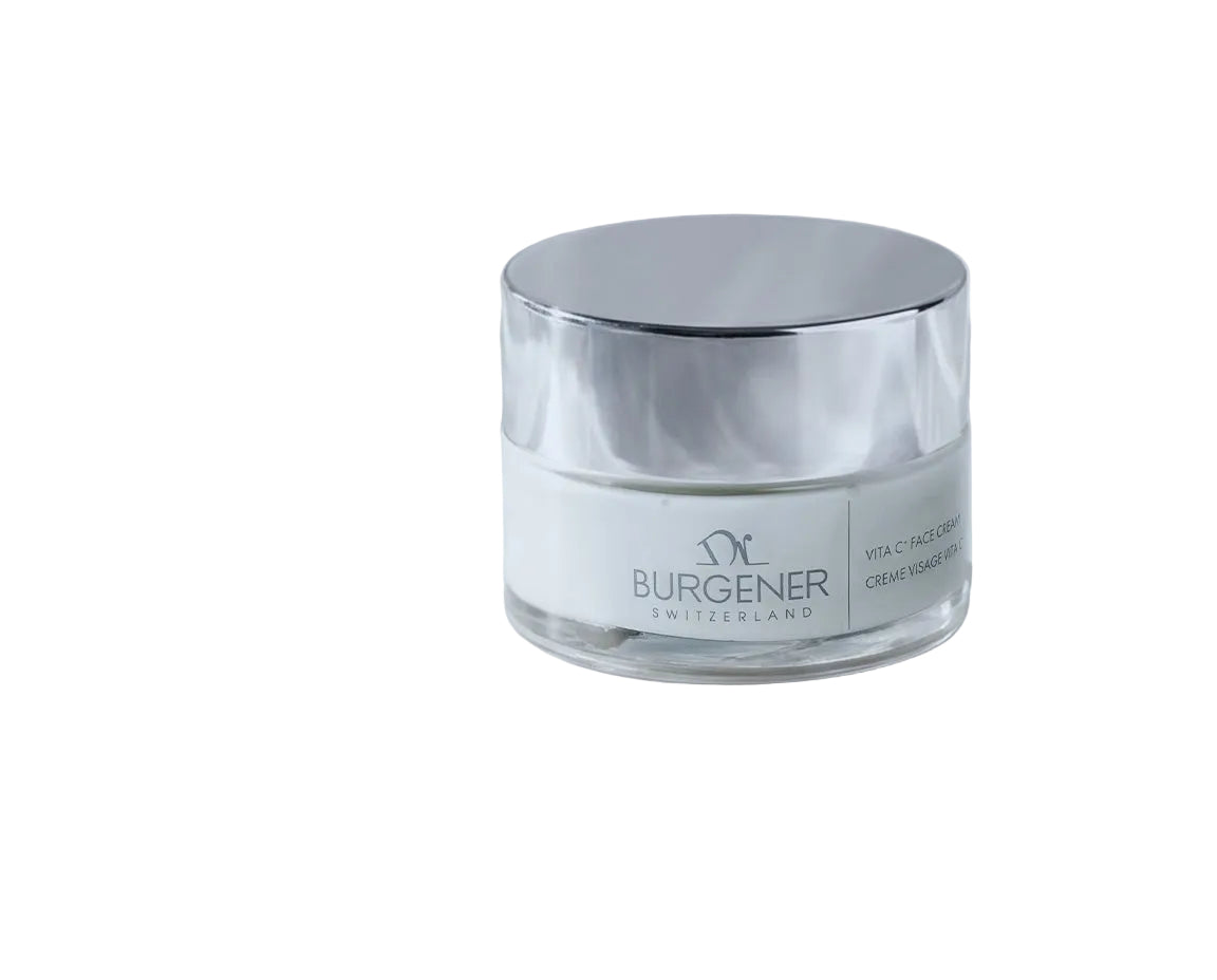 VitaminC face cream Dr Burgener Switzerland jar with a silver top