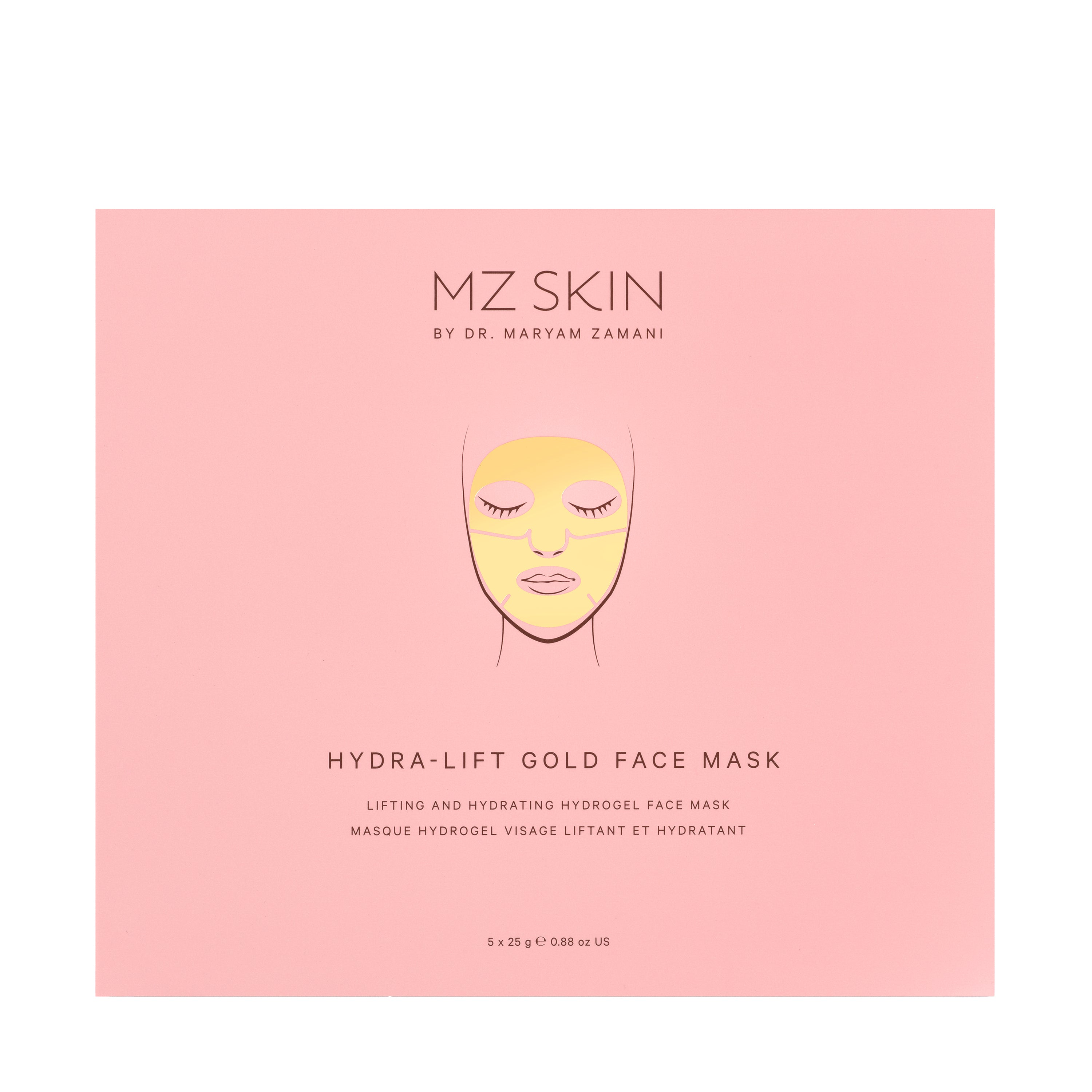 MZ Skin Hydra-Lift Gold Facial Treatment Mask Box of 5