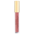 MZ SKIN Volumising Lip Perfector liquid lip color in a clear tube showing a dusty rose pink shade, topped with a metallic gold cap, on a white background.