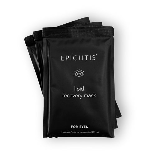 Black Epicutis lipid recovery mask packaging on a white background
