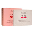 MZ Skin Vitamin-Infused Meso Eye Mask packaging, showing a pink outer box and a white single-use mask packet with red eye mask illustrations, on a white background.