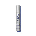 A silver cylindrical bottle of OBAGI Medical Elastidermy De-Puffing Eye Serum, standing upright on a white background with a soft blue shadow.