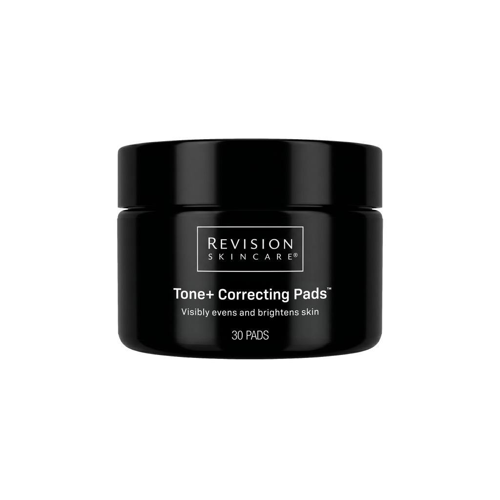 Revision Skincare Tone Correcting Pad black jar with lid